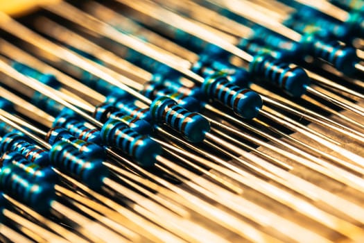 many new resistors stay together in close ups