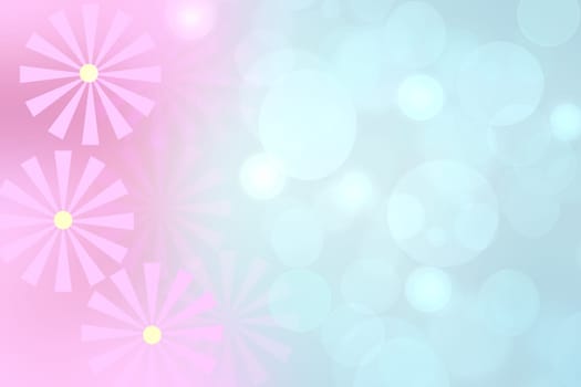 Floral background. Abstract bright pink gradient blue backround texture with space for design.