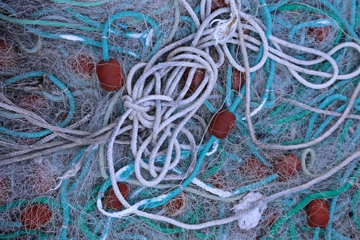Fishing net in the port of Piran