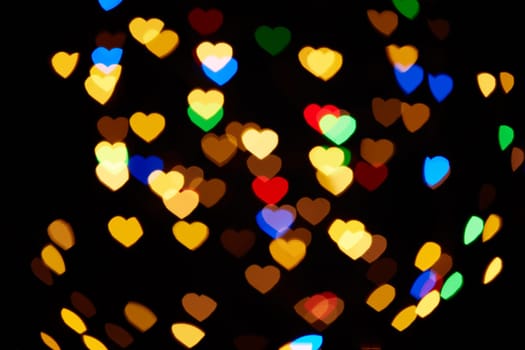 heart-shaped abstract bokeh background. shallow DOF. Design element for romantic greeting card, wedding invitation, Valentine's Day card