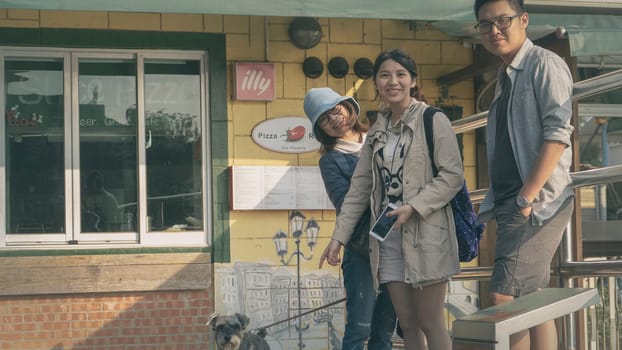 Freshwater, Taiwan - 4 April 2017: Photo of Spring Freshwater Tourists and PET, Freshwater, Taiwan