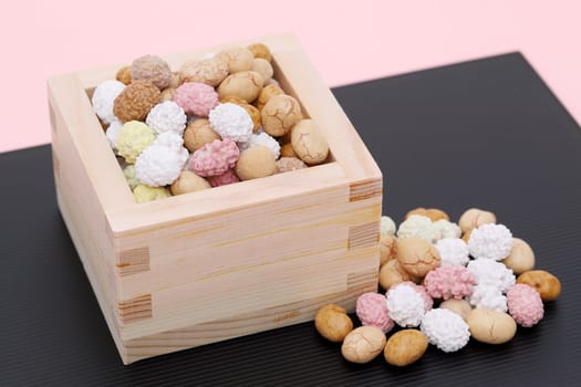 Japanese traditional event, soybean snacks are used on an annual event /Setsubun.