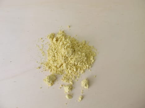 Lupin flour on wooden board