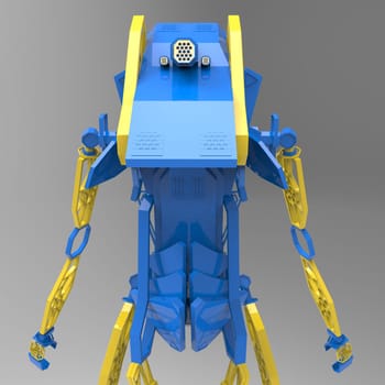 3D generative design of a robot - 3D Illustration