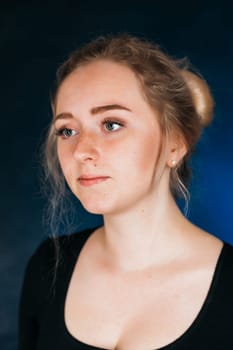 emotional young blonde girl with a tail.