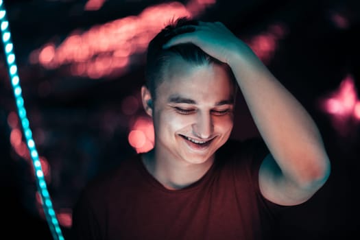 portrait of a young man on a blurred background.