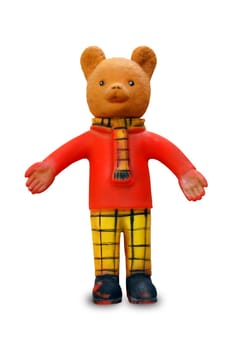 ATHENS, GREECE - JUNE 5, 2007: Rupert vintage teddy bear squeaky toy from the 1970s.