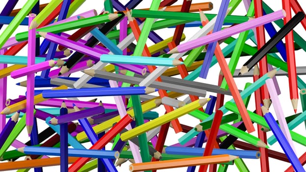 Messy Colorful Wood Pencils Backgound Illustration