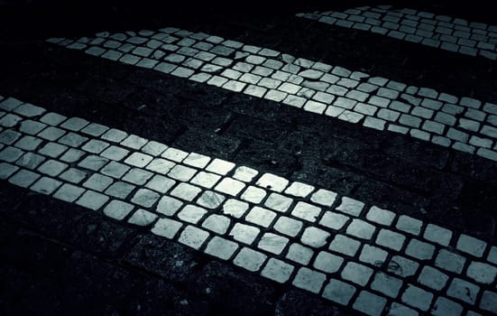 Zebra crossing street, traffic signs and symbols