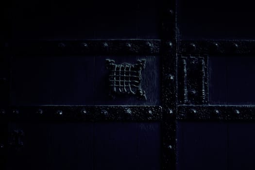 Ancient decorated metallic lock, detail of security and decoration