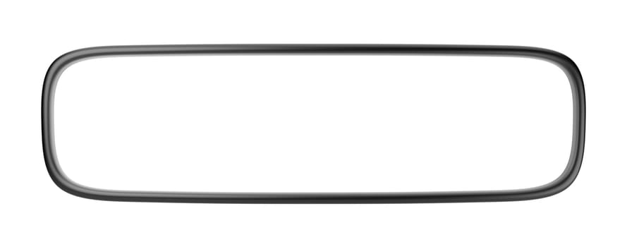 Blank Rearview Mirror Isolated on White 3D Illustration