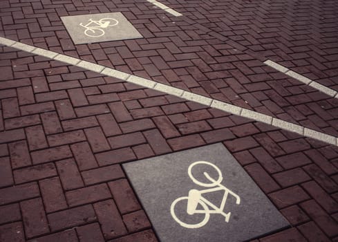Bicycle parking in Amsterdam, transport detail for people, sport and health