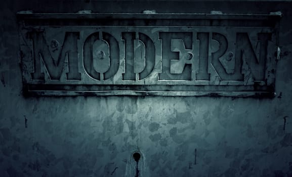 Modern letters carved in stone, symbol and backgrounds