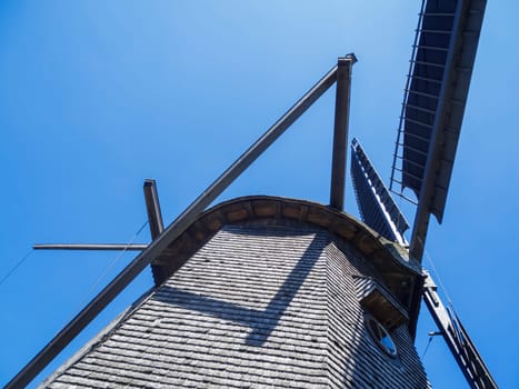 Below view of a traditional windmill in Potsdam.