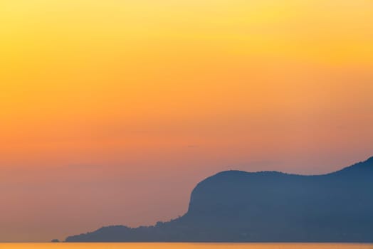 Colorful sky during sunrise in Palermo, Italy