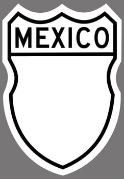 mexican federal highway sign plate blank illustration