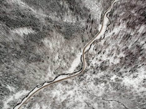 Aerial view of a road