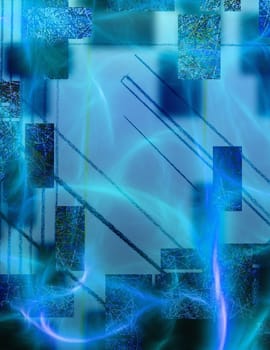 Abstraction in blue colors. 3D rendering