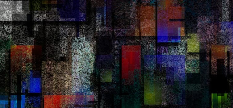 Colorful Abstract Geometric Painting