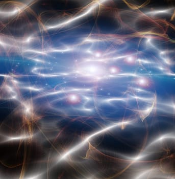 Beautiful Flowing Light Abstract. 3D rendering
