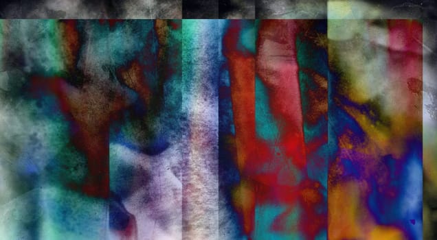 Muted color abstract composition. 3D rendering