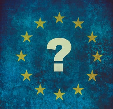 brexit concept - EU flag on grunge background