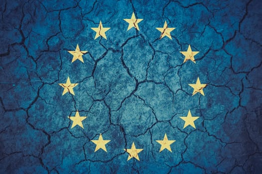 brexit concept - EU flag on grunge background