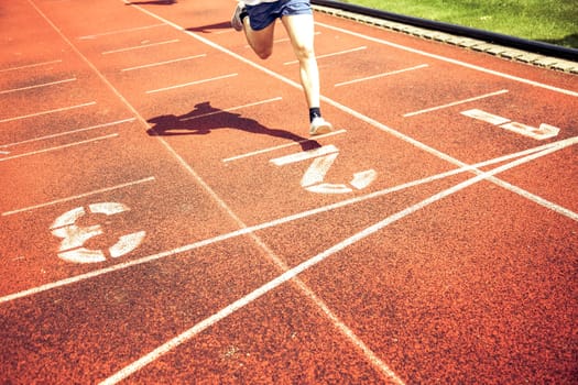 athlete on running track