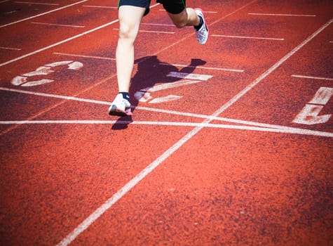 athlete on running track