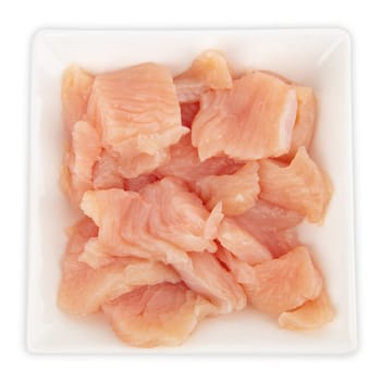 Fresh Poultry Meat in a bowl isolated on white background