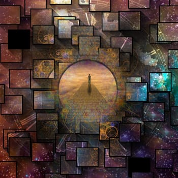 Man journeys through doorway of time