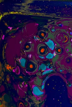 Traditional Ottoman Turkish marbling art patterns as abstract colorful background