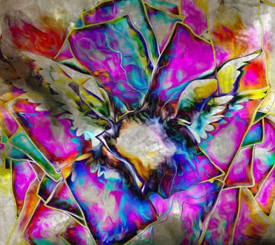 Colorful Wings. Abstract painting