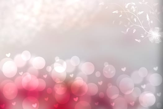 Abstract valentine background. Abtract festive blur pink pastel background with a ribbon and bow and hearts for valentine or wedding. Romantic backdrop with space for your design. Card concept.