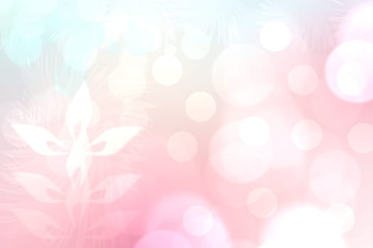 Abstract pink spring or summer flower background. Abstract flower background with beautiful white flowers, sun lights and blue sky. Nice flower texture.