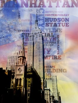 Modern art. Manhattan. New York street