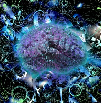 Electronic Brain. Abstract background