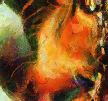 Colorful abstract painting. 3D rendering