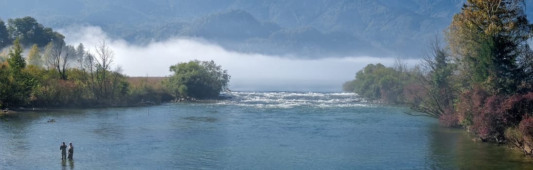The Loisach at the Kochelsee in Upper Bavaria