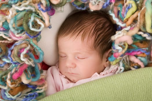 young baby sleeping, studio picture