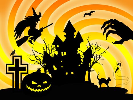 Halloween scene illustration