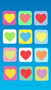 Colorful abstract heart romantic Valentines day background