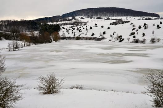 Winter in the Rhön - Grimmelbachtal Reservoir
