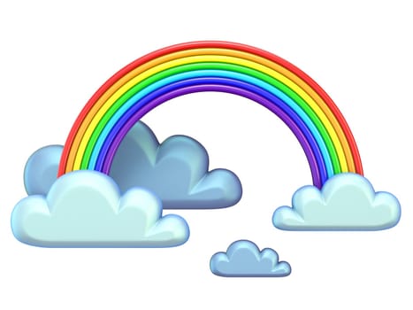 Weather icon RAINBOW 3D render illustration isolated on white background