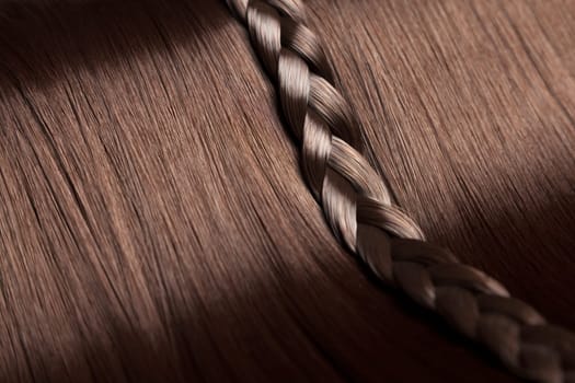 Closeup on luxurious straight glossy hair