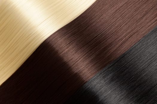 Closeup on luxurious straight glossy hair