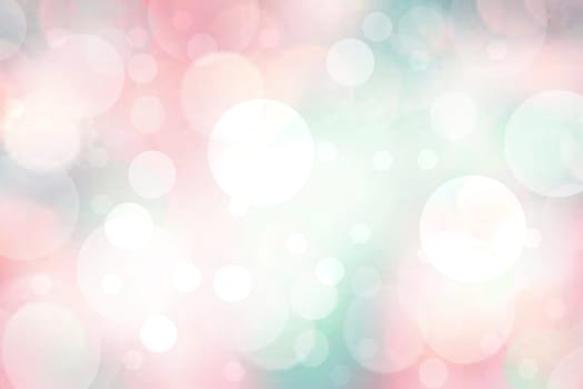 Abstract blurred vivid spring summer light pastel bokeh background texture with bright soft color circles. Space for your text. Beautiful backdrop illustration.