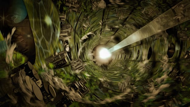 Sci-fi painting. The High Frontier. O'Neill cylinder