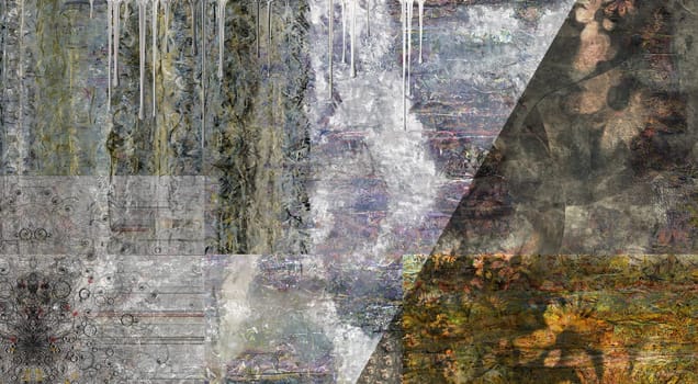 Muted Abstract Painting. 3D rendering