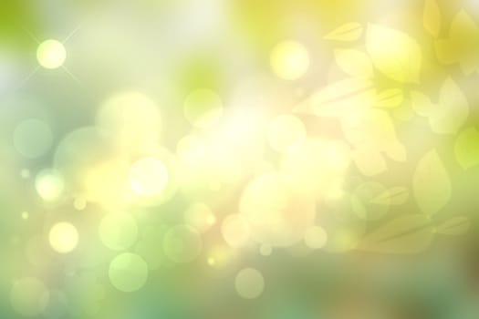 Abstract gradient green light and yellow colorful spring or summer bokeh background. Beautiful texture.